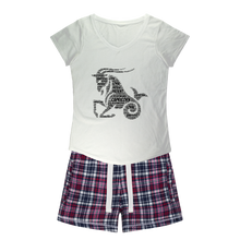 Load image into Gallery viewer, Capricorn Girls Sleepy Tee and Flannel Short