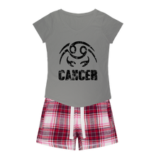 Load image into Gallery viewer, Cancer Girls Sleepy Tee and Flannel Short