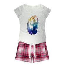 Load image into Gallery viewer, Aquarius Girls Sleepy Tee and Flannel Short