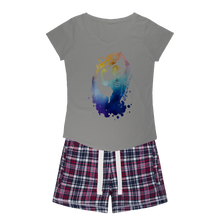Load image into Gallery viewer, Aquarius Girls Sleepy Tee and Flannel Short