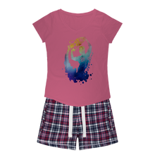 Load image into Gallery viewer, Aquarius Girls Sleepy Tee and Flannel Short