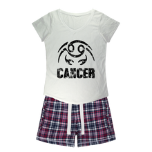 Load image into Gallery viewer, Cancer Girls Sleepy Tee and Flannel Short