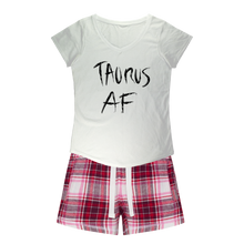 Load image into Gallery viewer, Taurus Girls Sleepy Tee and Flannel Short