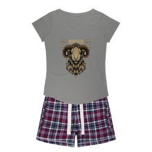 Load image into Gallery viewer, Aries Girls Sleepy Tee and Flannel Short