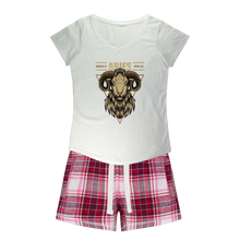 Load image into Gallery viewer, Aries Girls Sleepy Tee and Flannel Short