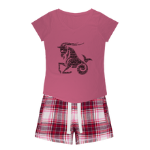 Load image into Gallery viewer, Capricorn Girls Sleepy Tee and Flannel Short