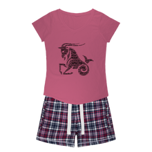 Load image into Gallery viewer, Capricorn Girls Sleepy Tee and Flannel Short