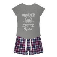 Load image into Gallery viewer, Cancer Girls Sleepy Tee and Flannel Short