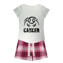 Load image into Gallery viewer, Cancer Girls Sleepy Tee and Flannel Short