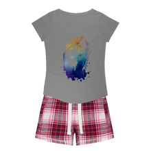 Load image into Gallery viewer, Aquarius Girls Sleepy Tee and Flannel Short