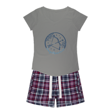 Load image into Gallery viewer, Sagittarius Girls Sleepy Tee and Flannel Short