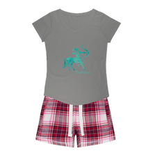 Load image into Gallery viewer, Sagittarius Girls Sleepy Tee and Flannel Short