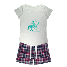 Load image into Gallery viewer, Sagittarius Girls Sleepy Tee and Flannel Short