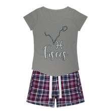 Load image into Gallery viewer, Pisces Girls Sleepy Tee and Flannel Short