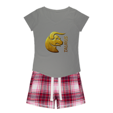 Load image into Gallery viewer, Taurus Girls Sleepy Tee and Flannel Short