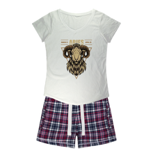 Load image into Gallery viewer, Aries Girls Sleepy Tee and Flannel Short