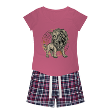 Load image into Gallery viewer, Leo Girls Sleepy Tee and Flannel Short