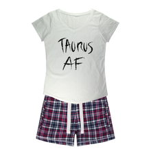 Load image into Gallery viewer, Taurus Girls Sleepy Tee and Flannel Short