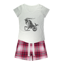 Load image into Gallery viewer, Capricorn Girls Sleepy Tee and Flannel Short