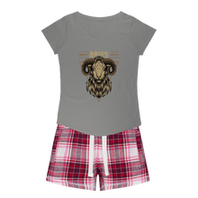 Load image into Gallery viewer, Aries Girls Sleepy Tee and Flannel Short