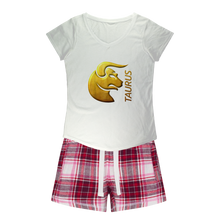 Load image into Gallery viewer, Taurus Girls Sleepy Tee and Flannel Short