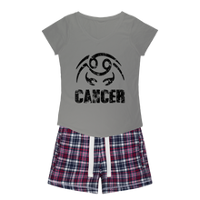 Load image into Gallery viewer, Cancer Girls Sleepy Tee and Flannel Short