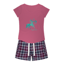 Load image into Gallery viewer, Sagittarius Girls Sleepy Tee and Flannel Short
