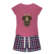 Load image into Gallery viewer, Aries Girls Sleepy Tee and Flannel Short