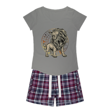 Load image into Gallery viewer, Leo Girls Sleepy Tee and Flannel Short