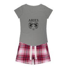 Load image into Gallery viewer, Aries Girls Sleepy Tee and Flannel Short
