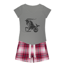 Load image into Gallery viewer, Capricorn Girls Sleepy Tee and Flannel Short