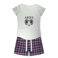 Load image into Gallery viewer, Aries Girls Sleepy Tee and Flannel Short