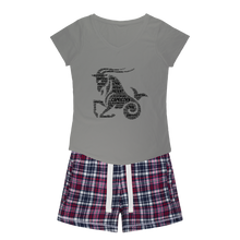 Load image into Gallery viewer, Capricorn Girls Sleepy Tee and Flannel Short