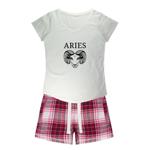 Load image into Gallery viewer, Aries Girls Sleepy Tee and Flannel Short