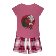Load image into Gallery viewer, Pisces Girls Sleepy Tee and Flannel Short