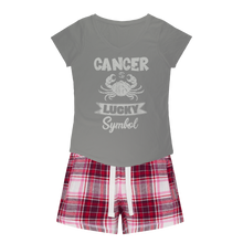 Load image into Gallery viewer, Cancer Girls Sleepy Tee and Flannel Short