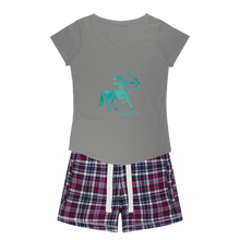 Load image into Gallery viewer, Sagittarius Girls Sleepy Tee and Flannel Short