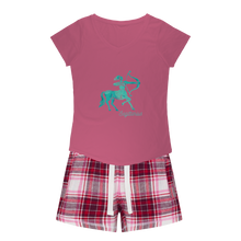 Load image into Gallery viewer, Sagittarius Girls Sleepy Tee and Flannel Short