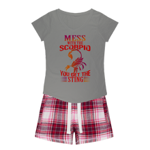 Load image into Gallery viewer, Scorpio Girls Sleepy Tee and Flannel Short