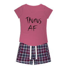 Load image into Gallery viewer, Taurus Girls Sleepy Tee and Flannel Short