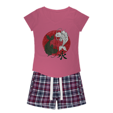 Load image into Gallery viewer, Pisces Girls Sleepy Tee and Flannel Short
