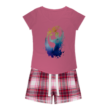 Load image into Gallery viewer, Aquarius Girls Sleepy Tee and Flannel Short