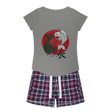 Load image into Gallery viewer, Pisces Girls Sleepy Tee and Flannel Short