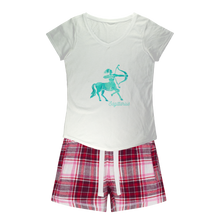 Load image into Gallery viewer, Sagittarius Girls Sleepy Tee and Flannel Short