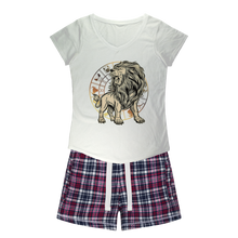 Load image into Gallery viewer, Leo Girls Sleepy Tee and Flannel Short