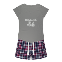 Load image into Gallery viewer, Virgo Girls Sleepy Tee and Flannel Short