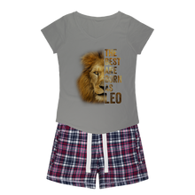 Load image into Gallery viewer, Leo Girls Sleepy Tee and Flannel Short
