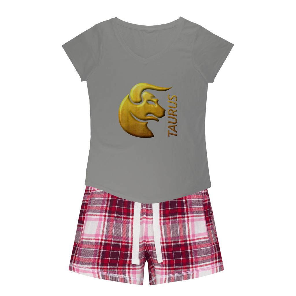 Taurus Girls Sleepy Tee and Flannel Short