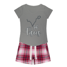 Load image into Gallery viewer, Pisces Girls Sleepy Tee and Flannel Short
