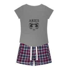 Load image into Gallery viewer, Aries Girls Sleepy Tee and Flannel Short
